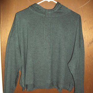 Girl Friend Collective Cropped Hoodie Shirt, XL, Green with Black Detail, RN1496